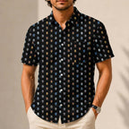 Galactic Mandalorian Pattern Hawaiian Shirt with Pocket - Galactic Button Down Shirt