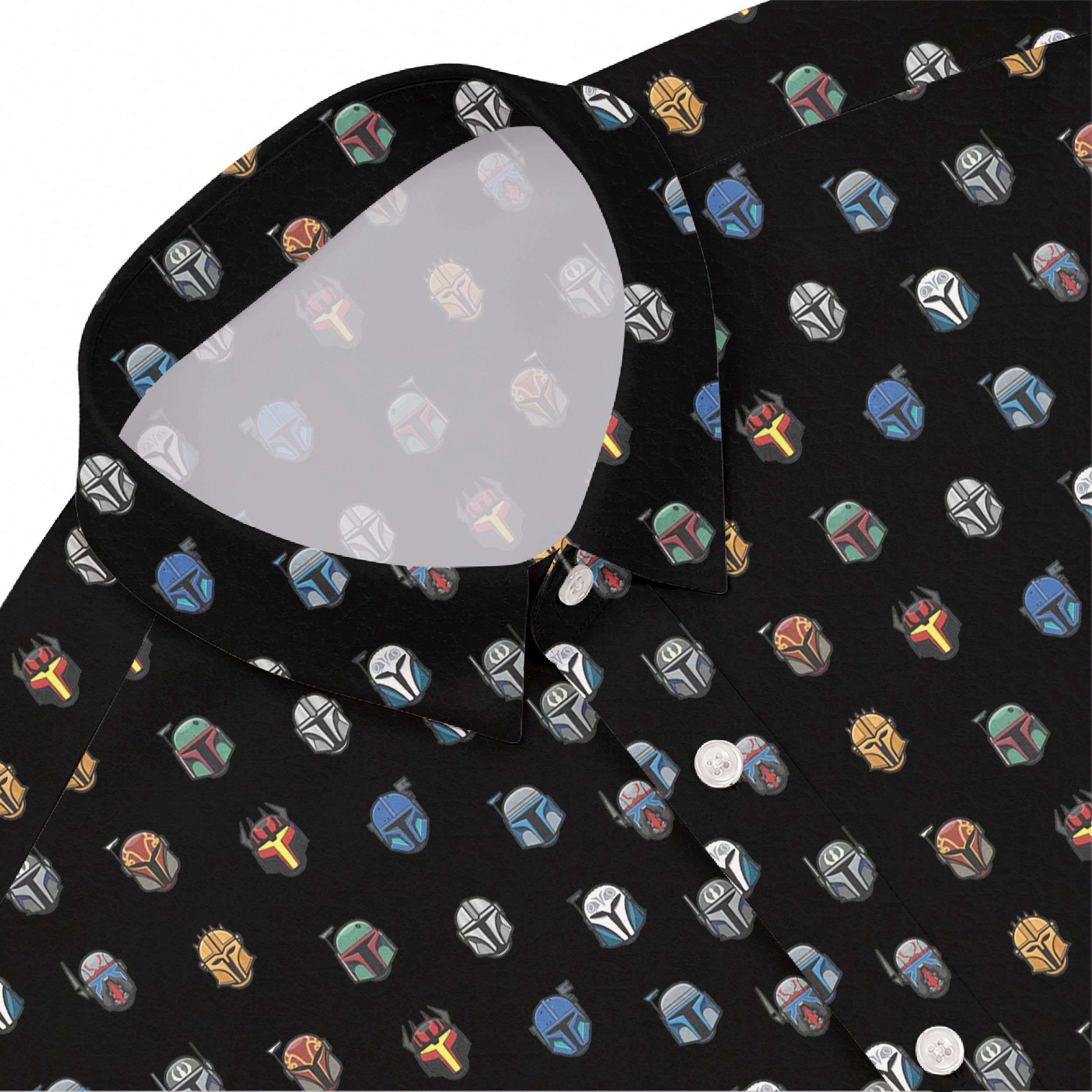 Star Wars Mandalorian Pattern Hawaiian Shirt with Pocket - Star Wars Button Down Shirt