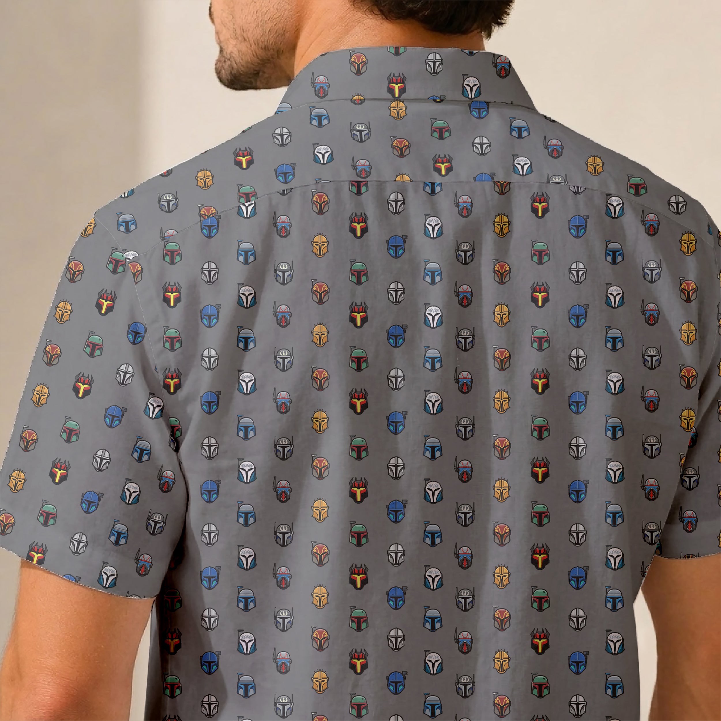 Star Wars Mandalorian Pattern Hawaiian Shirt with Pocket - Star Wars Button Down Shirt