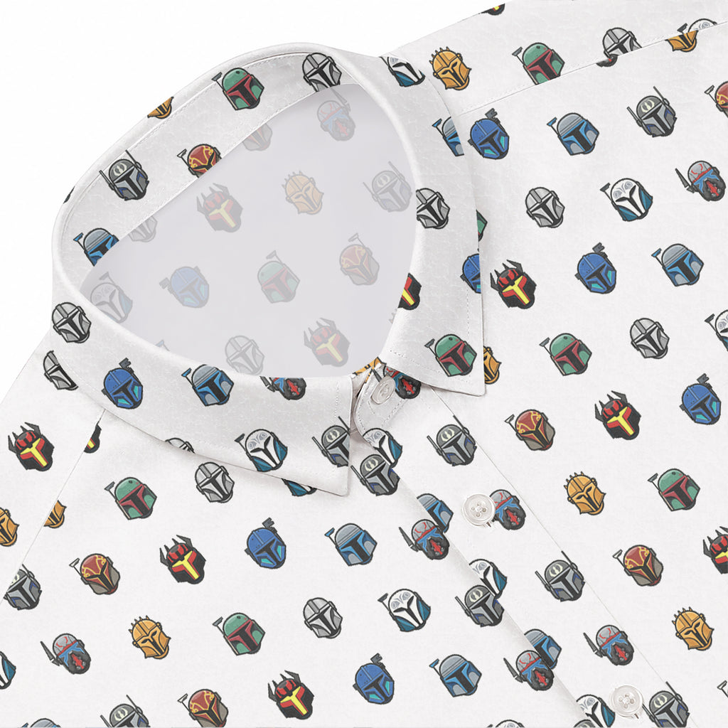 Galactic Mandalorian Pattern Hawaiian Shirt with Pocket - Galactic Button Down Shirt