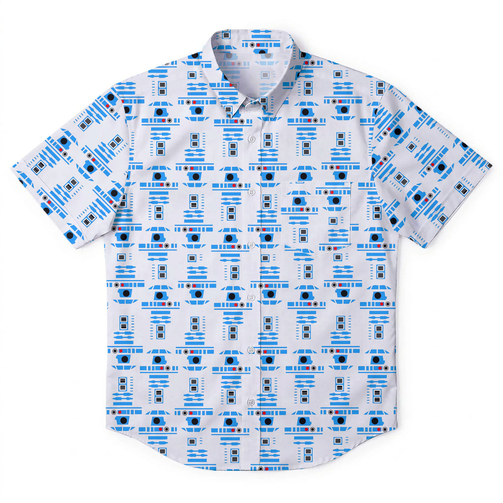 Star Wars R2D2 Pattern Hawaiian Shirt with Pocket - Star Wars Button D ...