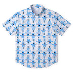 Star Wars R2D2 Pattern Hawaiian Shirt with Pocket - Star Wars Button Down Shirt