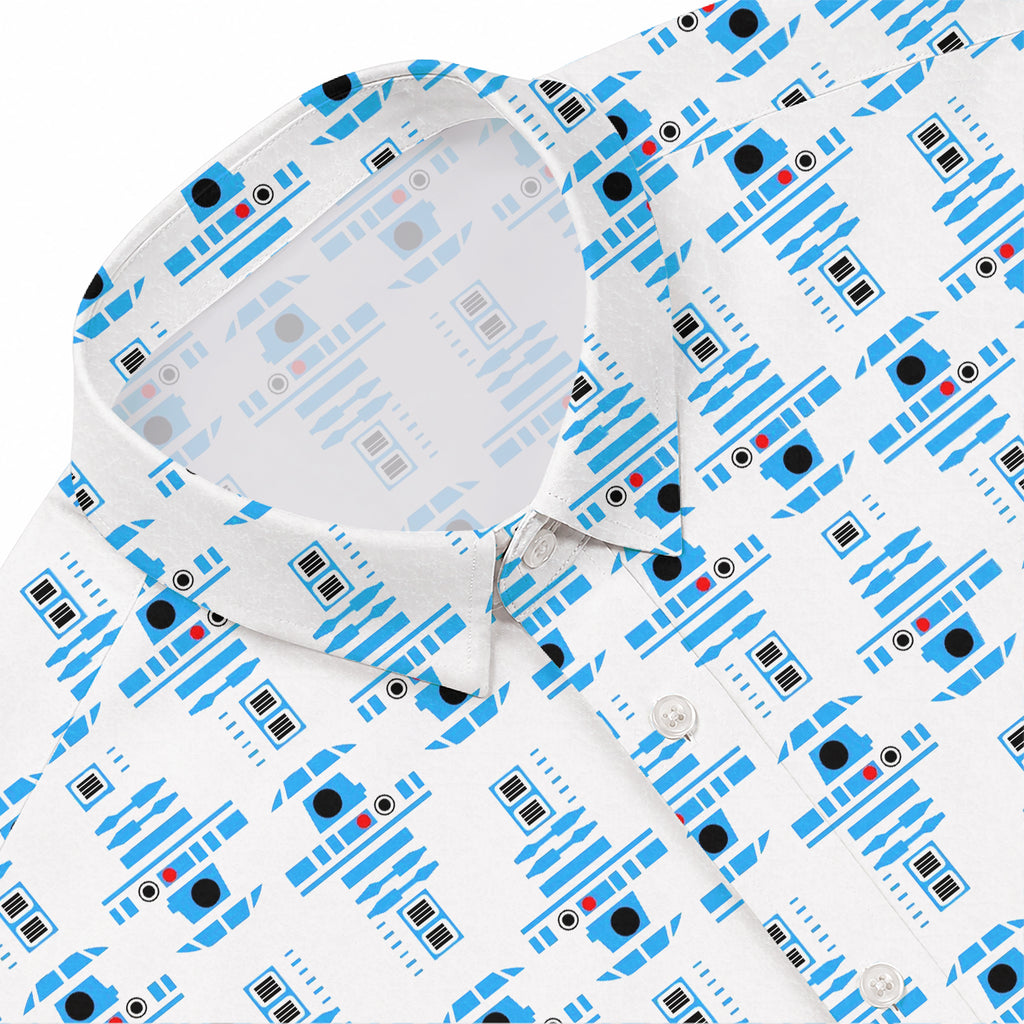 Star Wars R2D2 Pattern Hawaiian Shirt with Pocket - Star Wars Button D ...