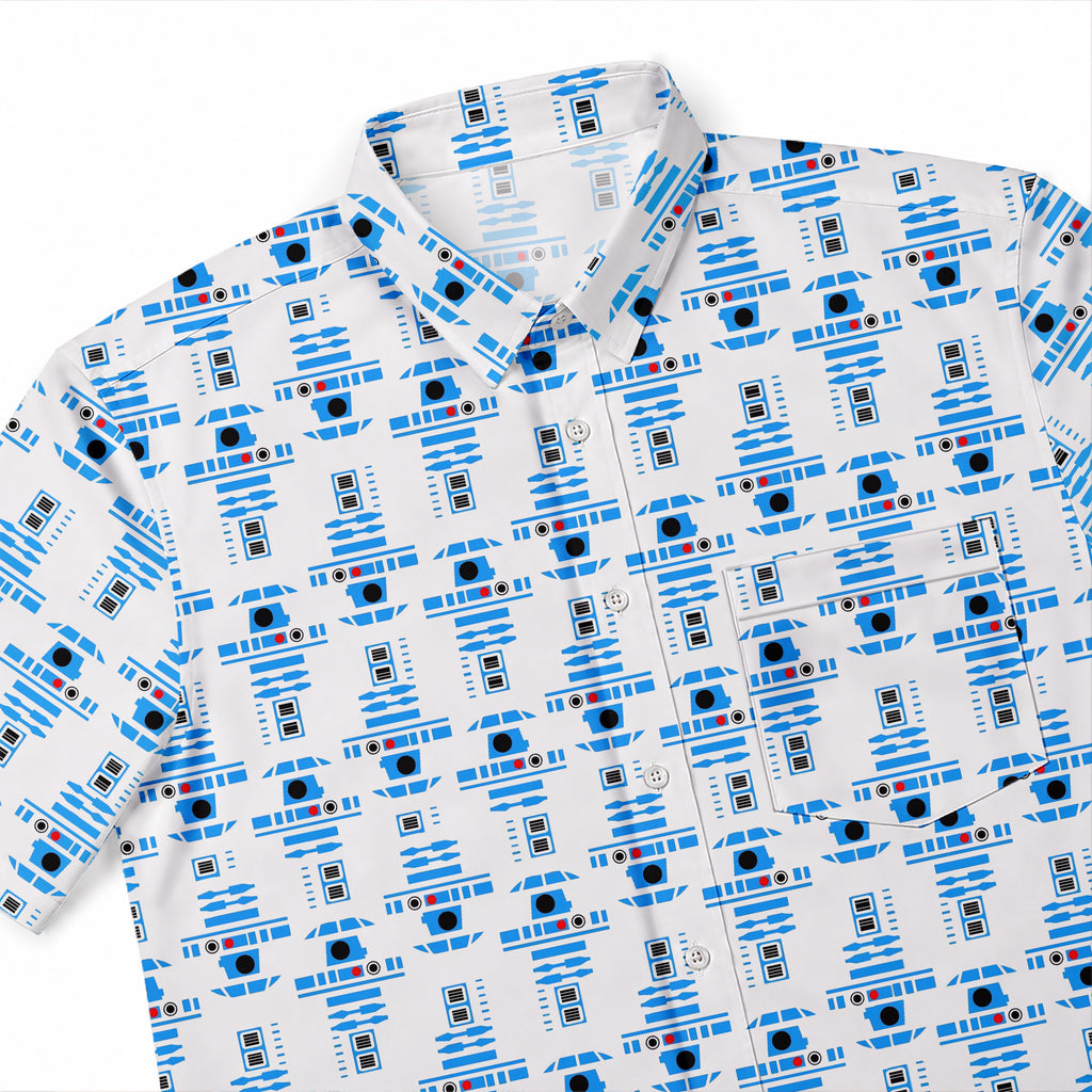 Star Wars R2D2 Pattern Hawaiian Shirt with Pocket - Star Wars Button D ...
