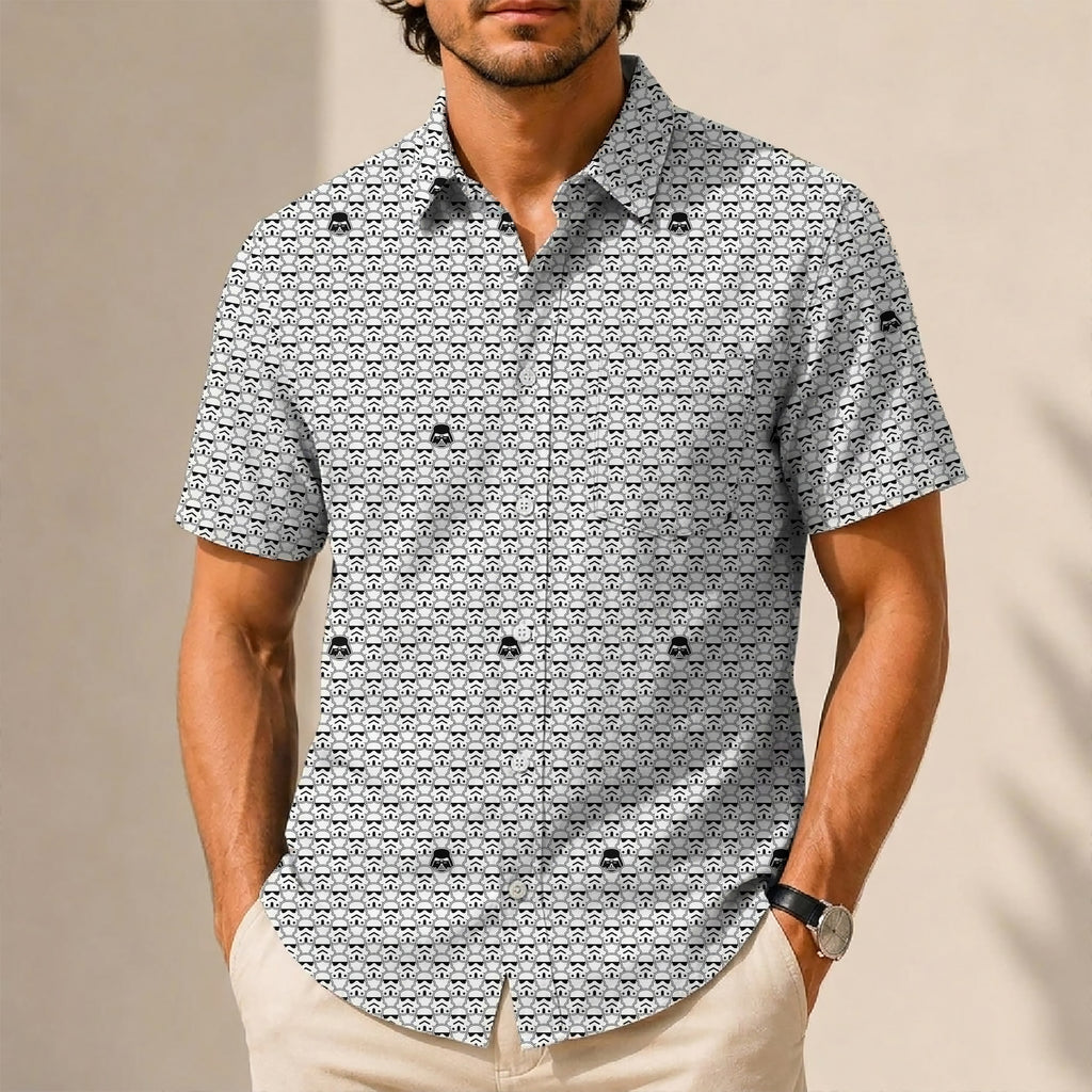 Star Wars Troopers Vader Icon Hawaiian Shirt with Pocket - Star Wars Button Down Shirt