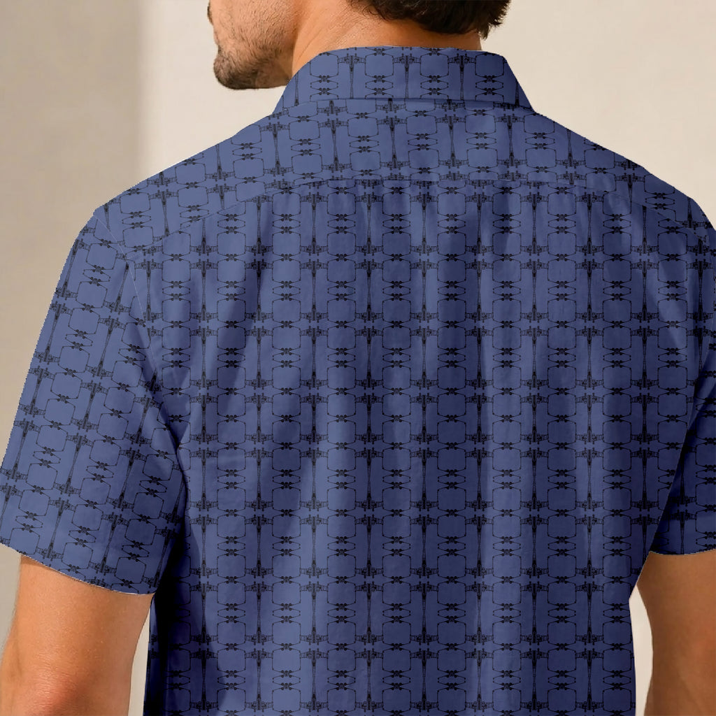 X-Wing Starfighter Pattern Hawaiian Shirt with Pocket - Star Wars Button Down Shirt