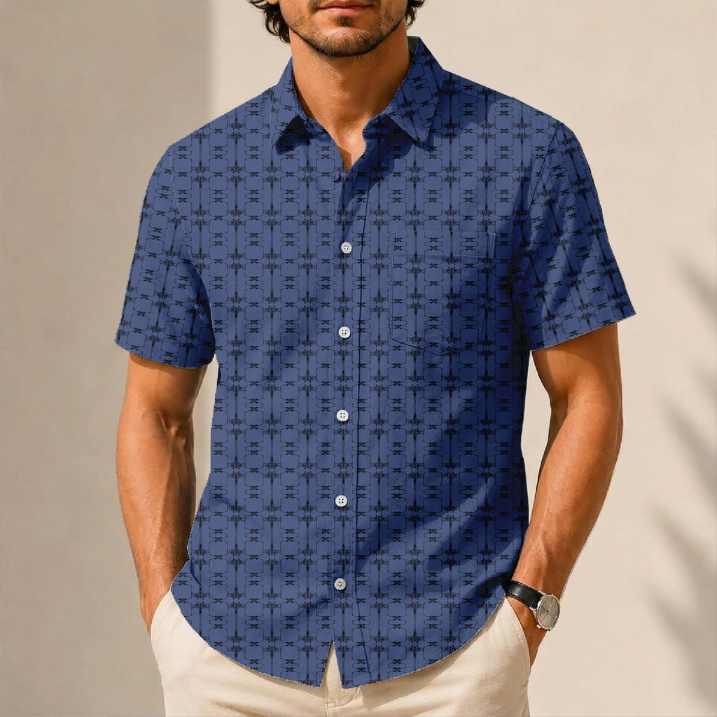 X-Wing Starfighter Pattern Hawaiian Shirt with Pocket - Star Wars Button Down Shirt