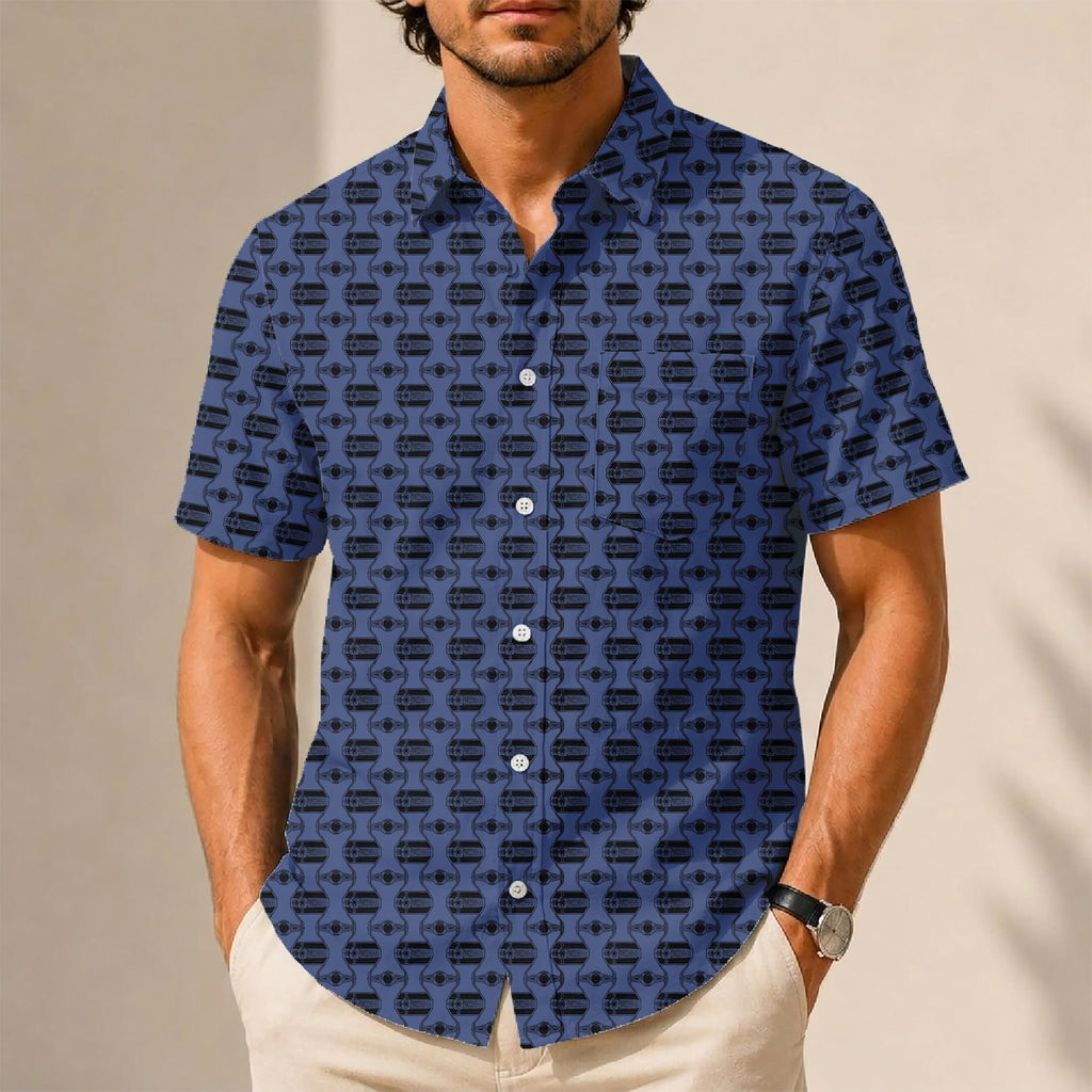 TIE Fighter Pattern Hawaiian Shirt with Pocket - Star Wars Button Down Shirt