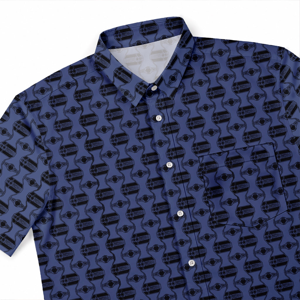 TIE Fighter Pattern Hawaiian Shirt with Pocket - Star Wars Button Down Shirt