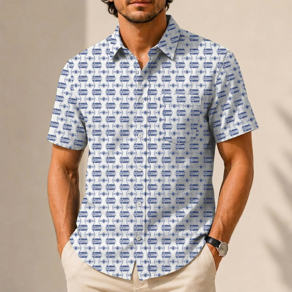 TIE Fighter Pattern Hawaiian Shirt with Pocket - Star Wars Button Down Shirt