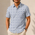TIE Fighter Pattern Hawaiian Shirt with Pocket - Star Wars Button Down Shirt
