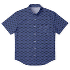 Galactic X-Wing Starfighter & TIE Fighter Pattern Hawaiian Shirt with Pocket - Galactic Button Down Shirt