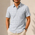 X-Wing Starfighter & TIE Fighter Pattern Hawaiian Shirt with Pocket - Star Wars Button Down Shirt