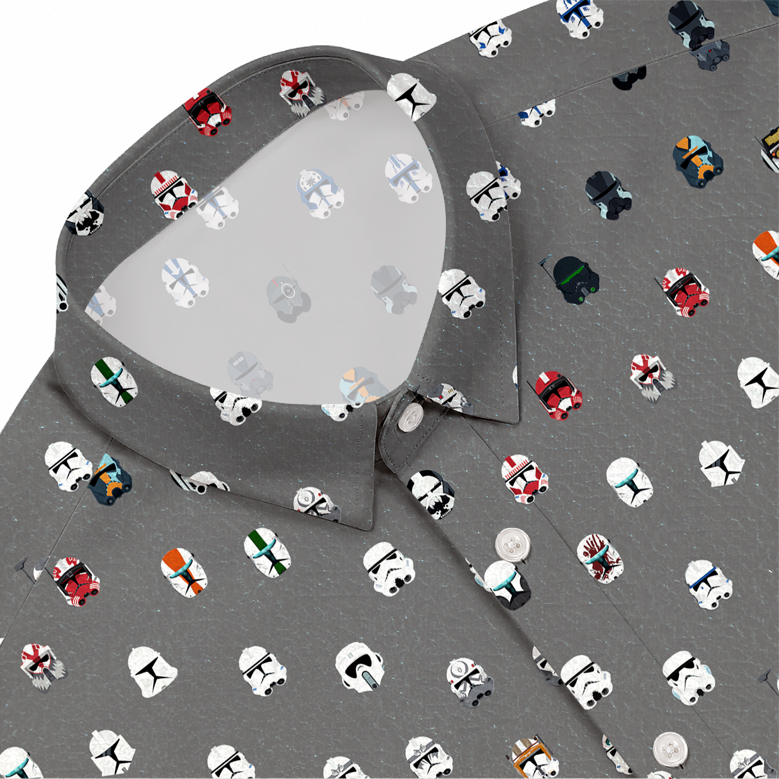 Galactic Troopers Helmets Hawaiian Shirt with Pocket - Galactic Button Down Shirt