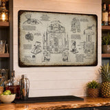 R2-D2 Blueprint Vintage Metal Sign - Vintage Home Decor Gifts for Fans