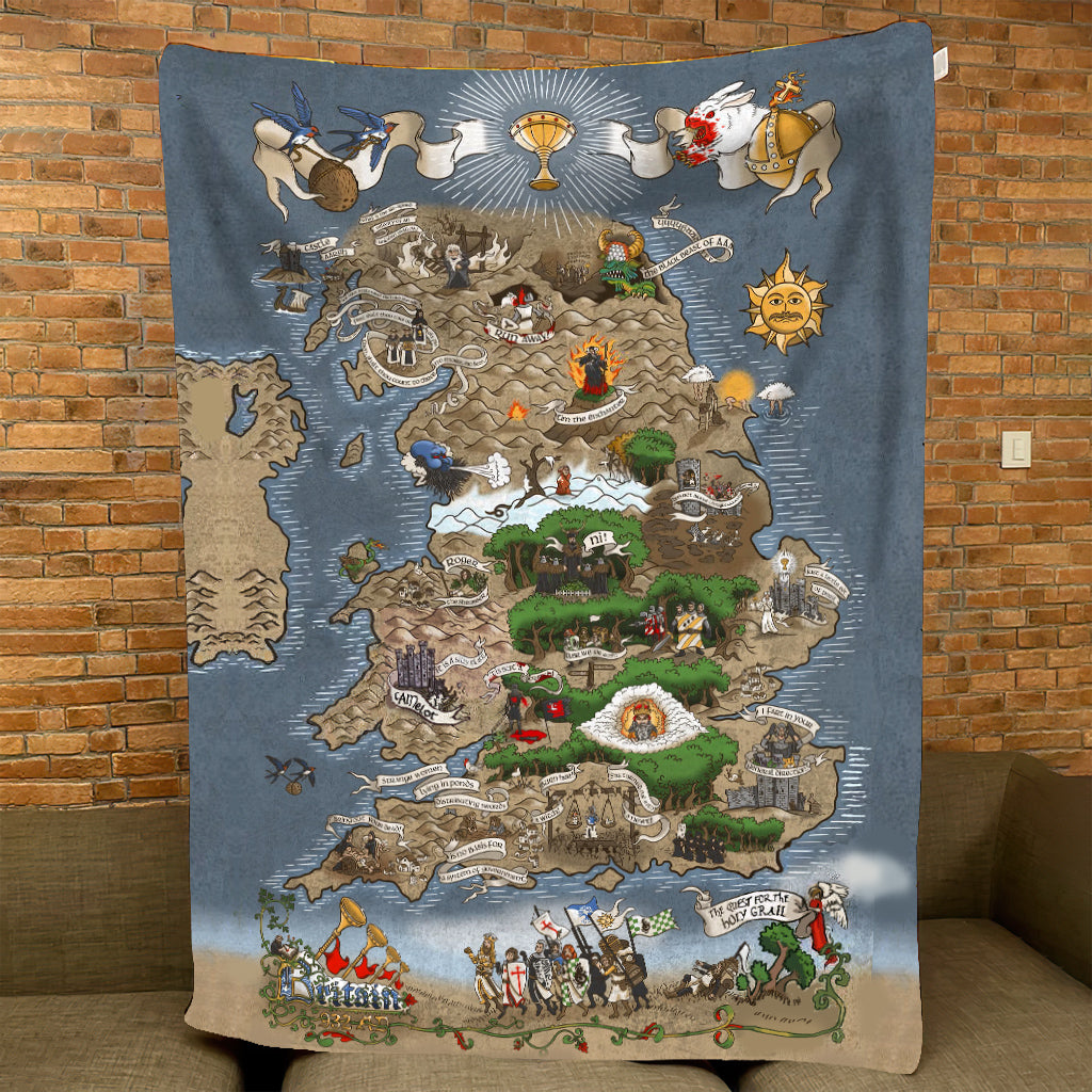 Monty Python And The Holy Grail Journey Blanket - Classic Comedy Movie Sherpa Blanket Gift for Fans