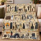 Monty Python And The Holy Grail Bayeux Tapestry Blanket - Classic Comedy Movie Sherpa Blanket Gift for Fans