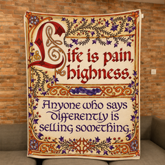 Life is Pain Princess Bride Christmas Blanket - Romantic Comedy Movie Sherpa Blanket Gift for Fans