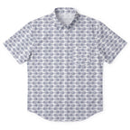 Millennium Falcon & Star Destroyer Pattern Hawaiian Shirt with Pocket - Galactic Button Down Shirt