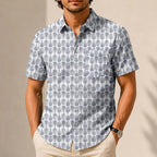 Millennium Falcon & Star Destroyer Pattern Hawaiian Shirt with Pocket - Galactic Button Down Shirt