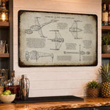 A/SF-01 B-wing Starfighter Blueprint Vintage Metal Sign - Vintage Home Decor Gifts for Fans
