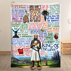 Monty Python And The Holy Grail - King of the Who? Christmas Blanket - British Comedy Movie Sherpa Blanket Gift for Fans