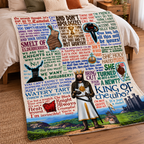 Monty Python And The Holy Grail - King of the Who? Christmas Blanket - British Comedy Movie Sherpa Blanket Gift for Fans