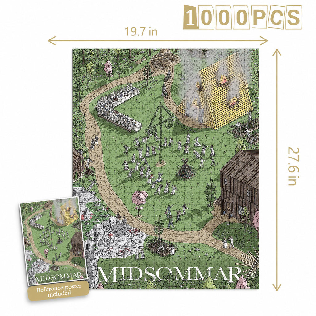Midsommar Isometric 1000 Pieces Puzzle - Movie Isometric Puzzle Gift