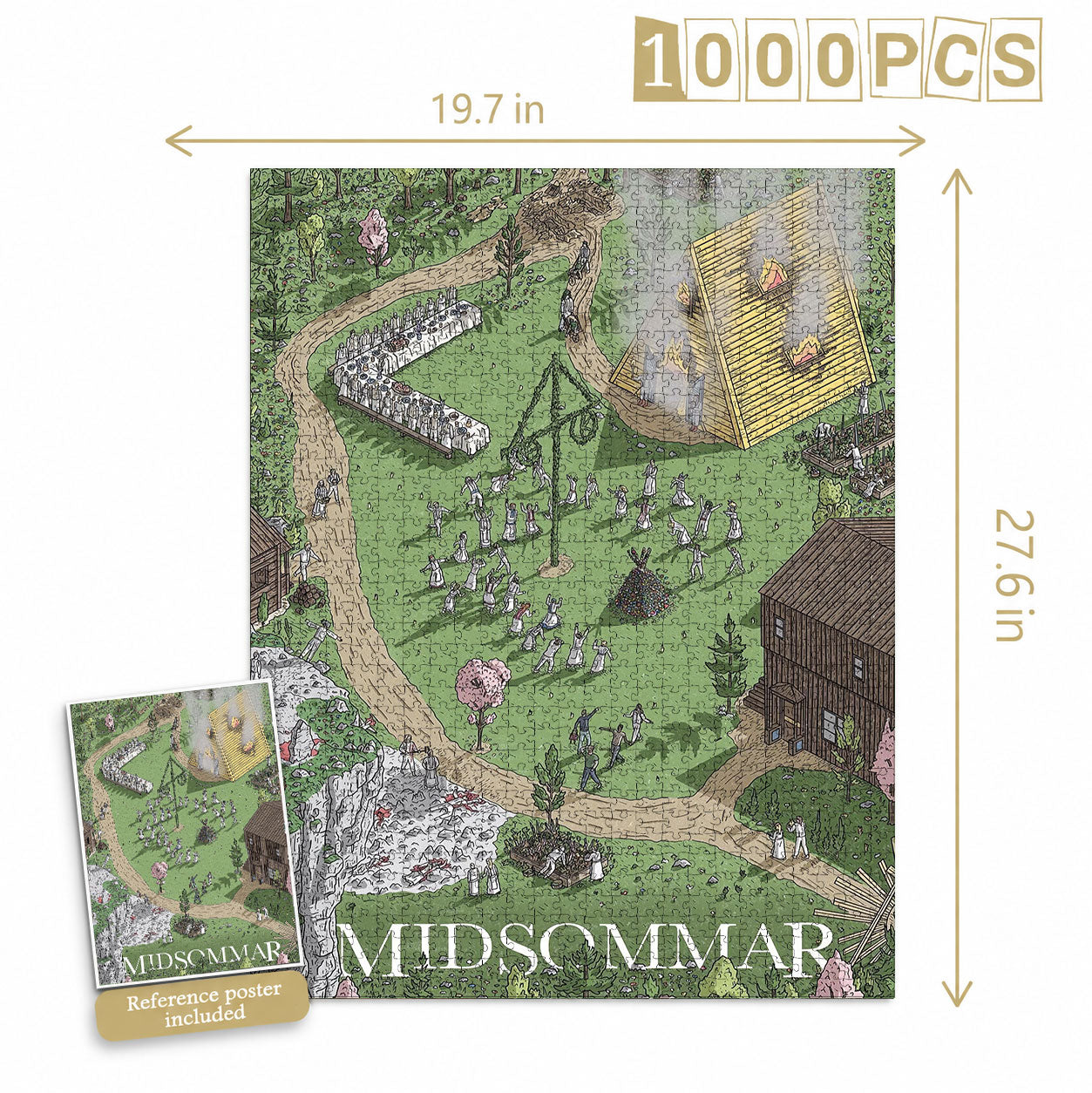Midsommar Isometric 1000 Pieces Puzzle - Movie Isometric Puzzle Gift