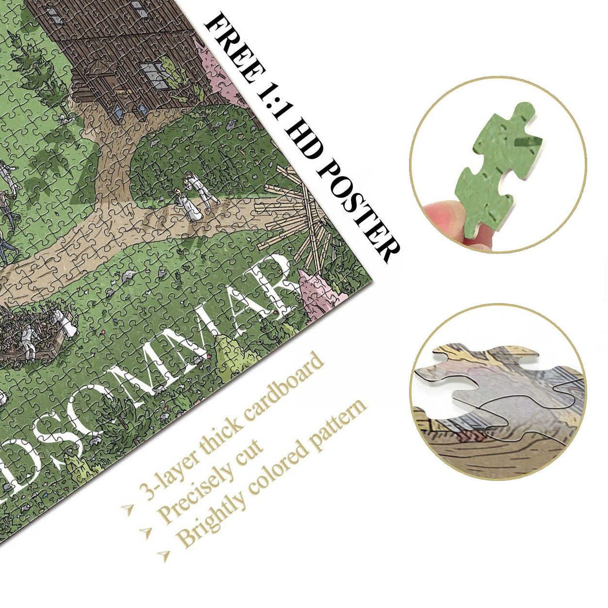Midsommar Isometric 1000 Pieces Puzzle - Movie Isometric Puzzle Gift