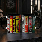 Quentin Movies VHS Collection Accent Mug - VHS Movies Collection Edge-to-Edge Printed Two-Tone Mug