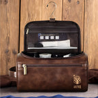 Vintage Aurebesh Star Wars Toiletry Bag - Personalized Leather Toiletry Bag