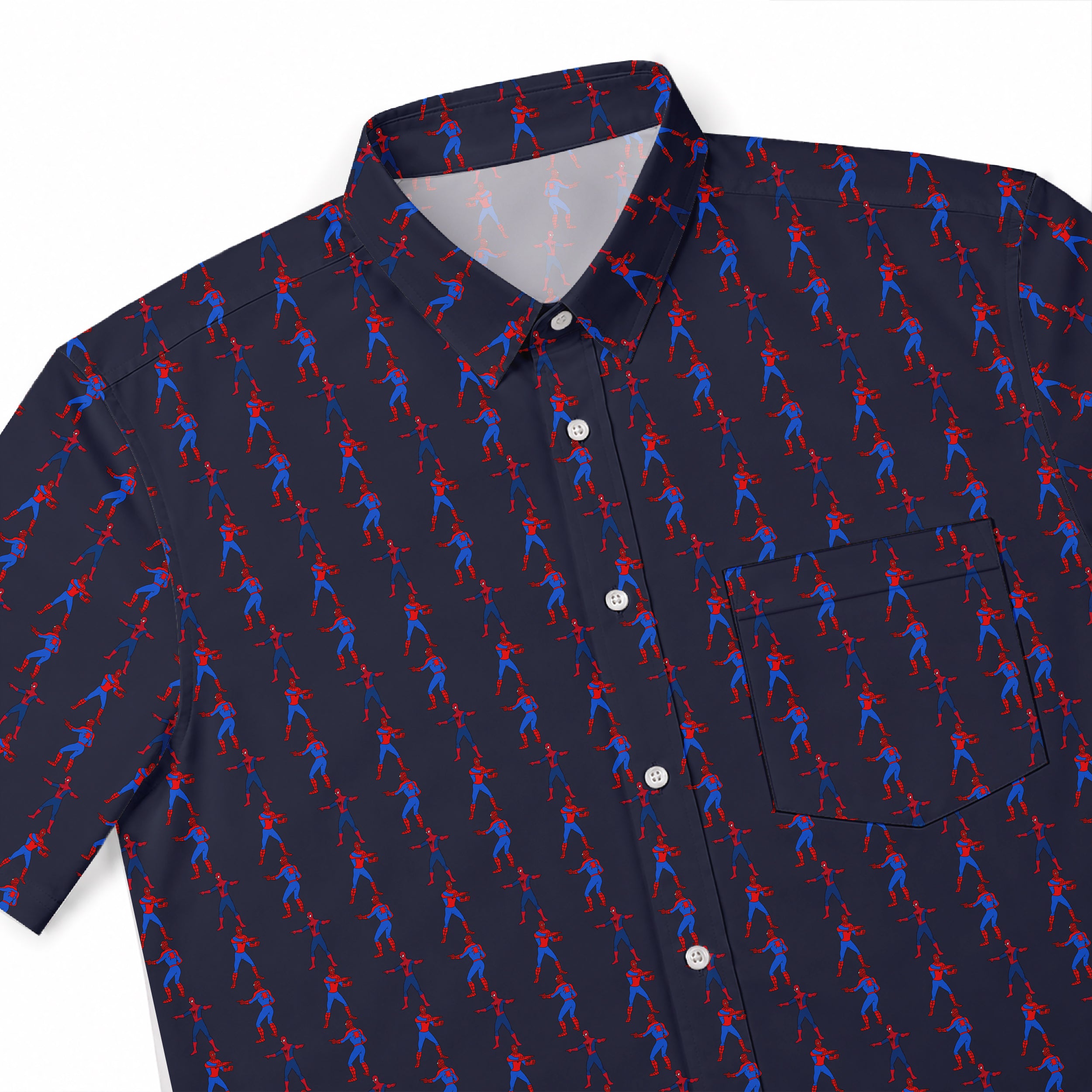 Spider Meme Hawaiian Shirt with Pocket - Button Down Shirt