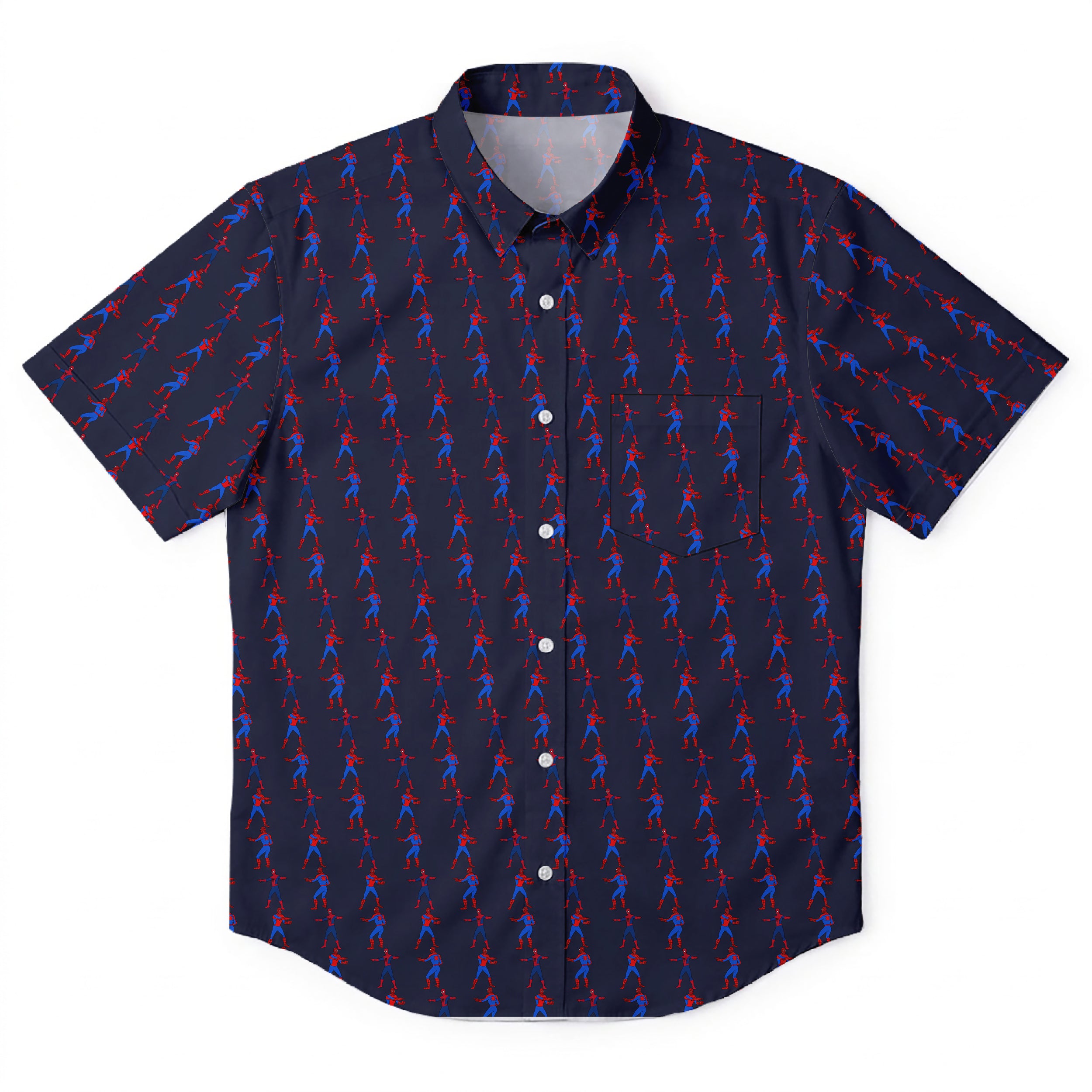 Spider Meme Hawaiian Shirt with Pocket - Button Down Shirt