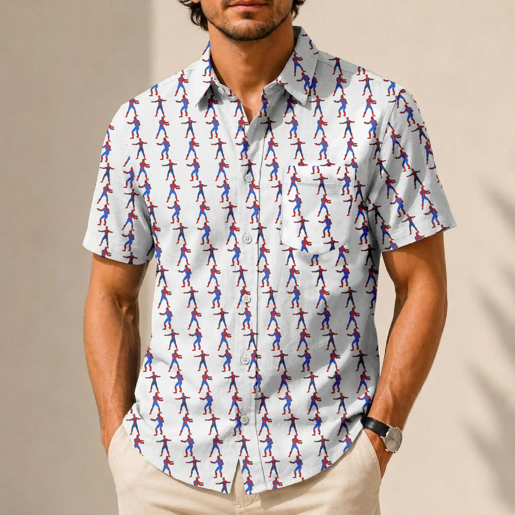 Spider Meme Hawaiian Shirt with Pocket - Button Down Shirt