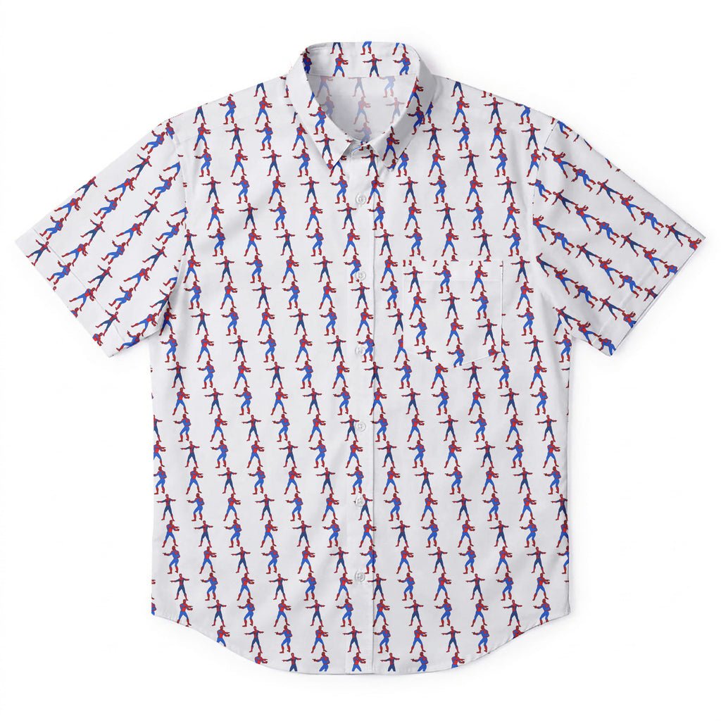 Spider Meme Hawaiian Shirt with Pocket - Button Down Shirt