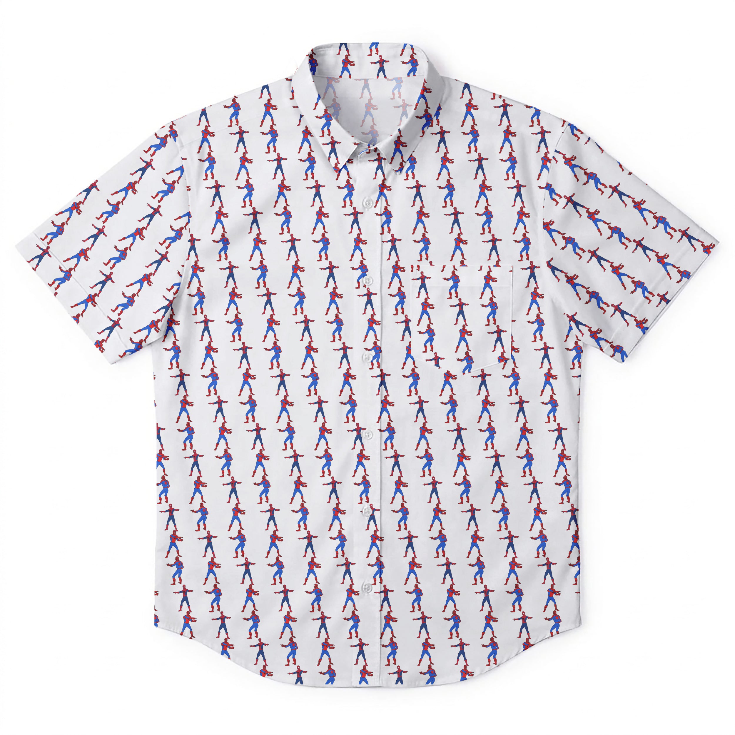 Spider Meme Hawaiian Shirt with Pocket - Button Down Shirt