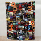 Stephen King Books Cover Christmas Blanket - Horror Movie Sherpa Blanket Gift for Fans