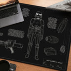 Stormtrooper Armor Blueprint Desk Mat - Galactic Office Accessory