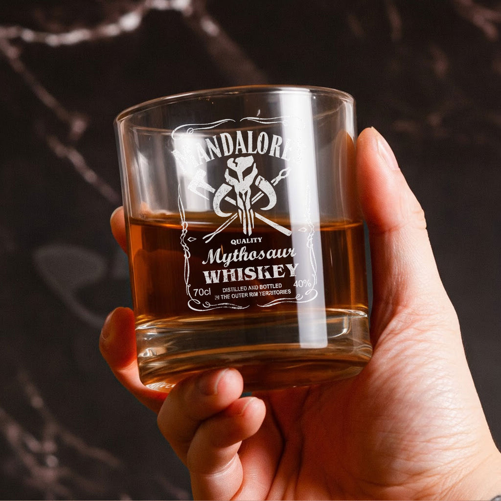 Mandalore's Whiskey Whiskey Glass - Personalized Old Fashioned 11OZ Scotch Glass