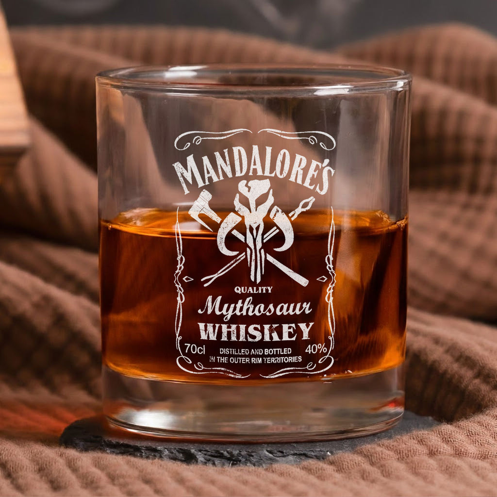 Mandalore's Whiskey Whiskey Glass - Personalized Old Fashioned 11OZ Scotch Glass