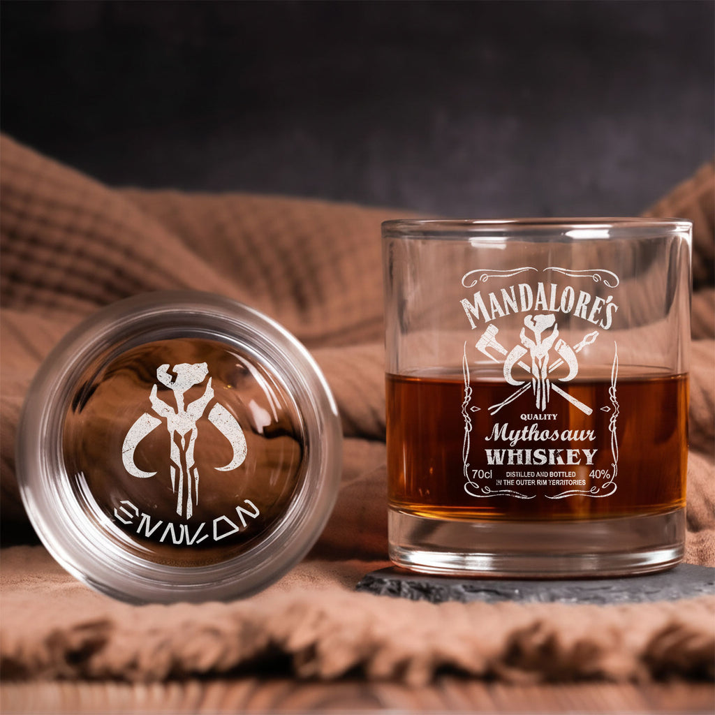 Mandalore's Whiskey Whiskey Glass - Personalized Old Fashioned 11OZ Scotch Glass