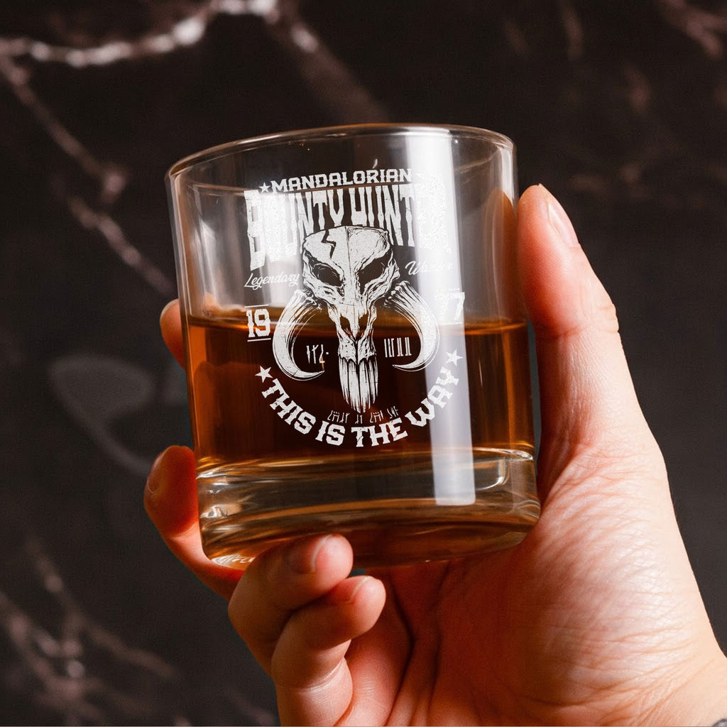 Bounty Hunter Whiskey Glass - Personalized Old Fashioned 11OZ Scotch Glass