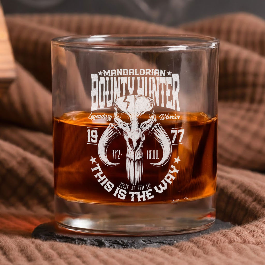 Bounty Hunter Whiskey Glass - Personalized Old Fashioned 11OZ Scotch Glass