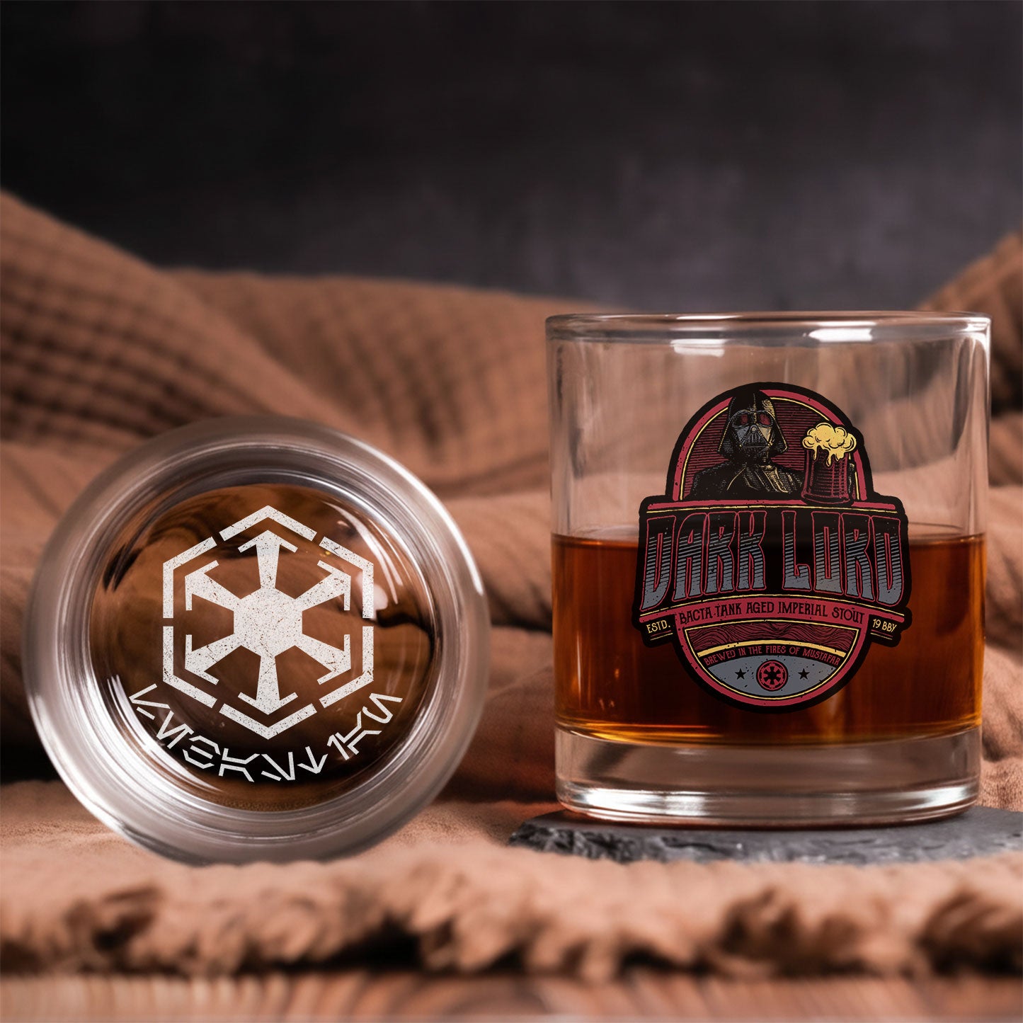 Dark Lord Stout Whiskey Glass - Personalized Old Fashioned 11OZ Scotch Glass