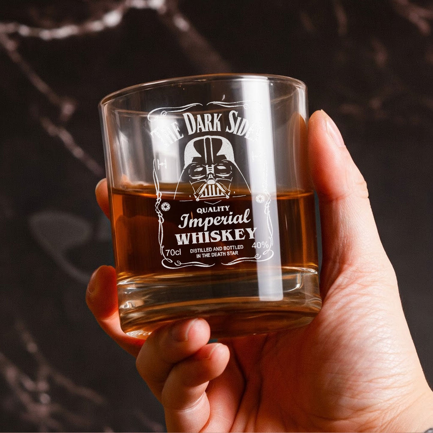 The Dark Side's Whiskey Whiskey Glass - Personalized Old Fashioned 11OZ Scotch Glass