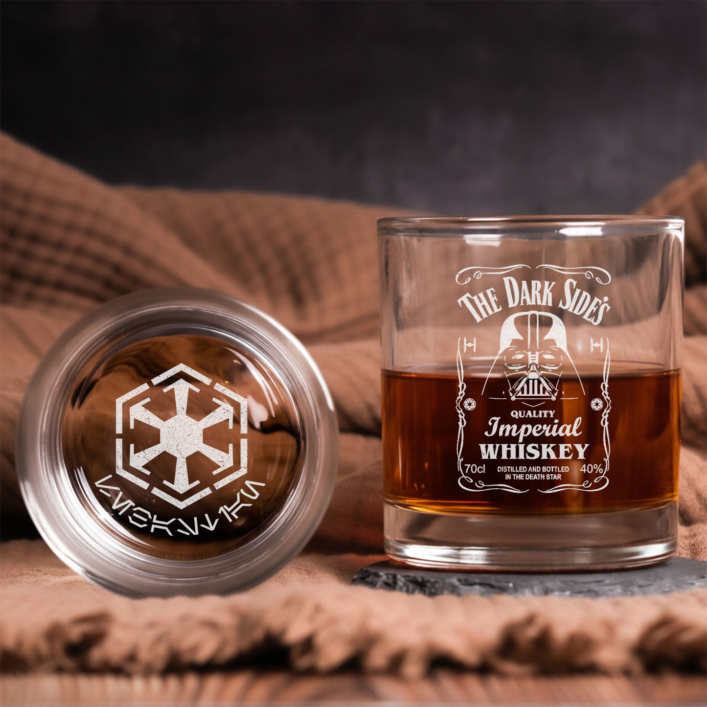 The Dark Side's Whiskey Whiskey Glass - Personalized Old Fashioned 11OZ Scotch Glass