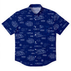 Millennium Falcon Blueprint Hawaiian Shirt with Pocket - Star Wars Schematic Button Down Shirt