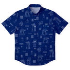 AT-AT Blueprint Hawaiian Shirt with Pocket - Star Wars Schematic Button Down Shirt