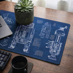 R2-D2 Blueprint Desk Mat - Star Wars Office Accessory Father's Day Gift